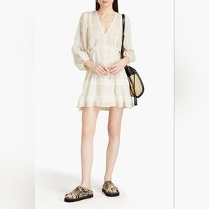 Sandro Alaya Cutout Seersucker Mini Dress Sz S